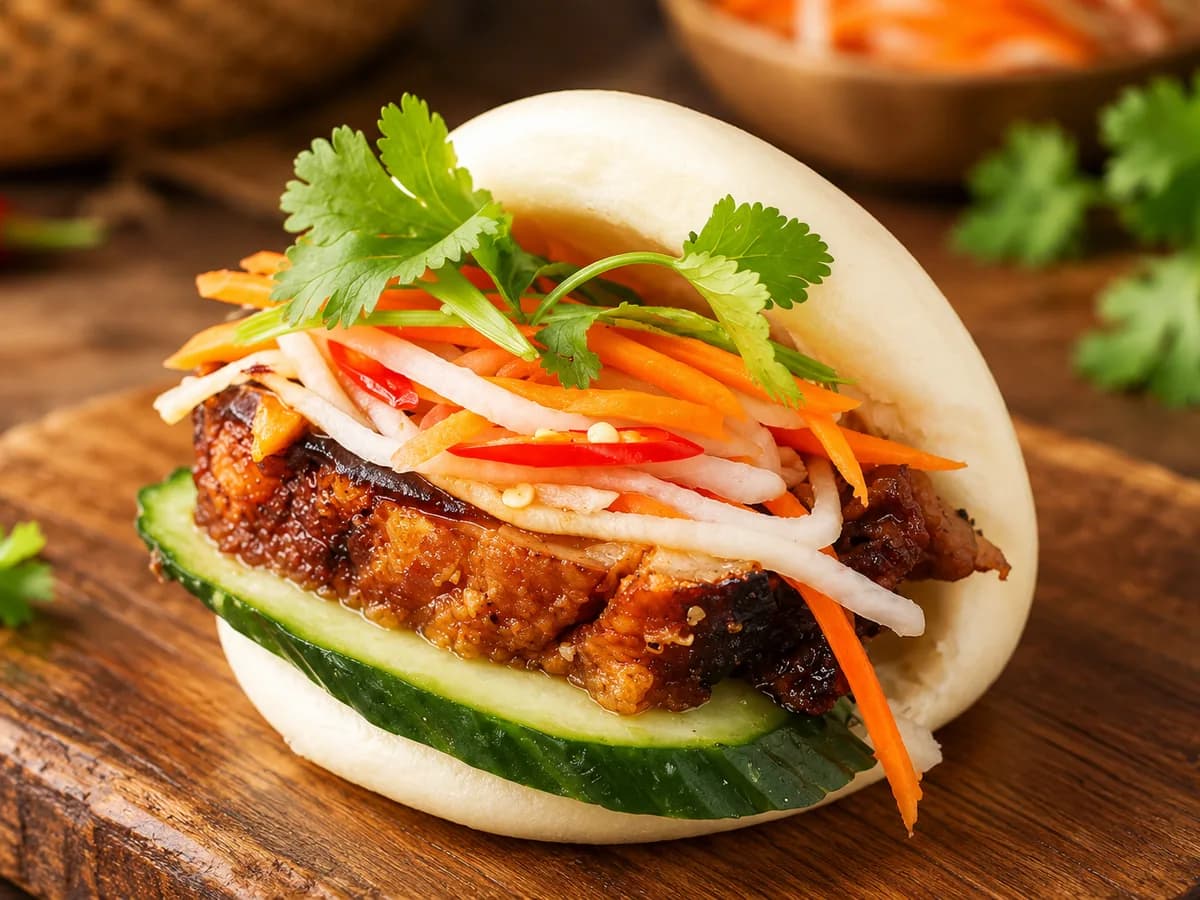 Crispy Roast Pork Steamed Buns
