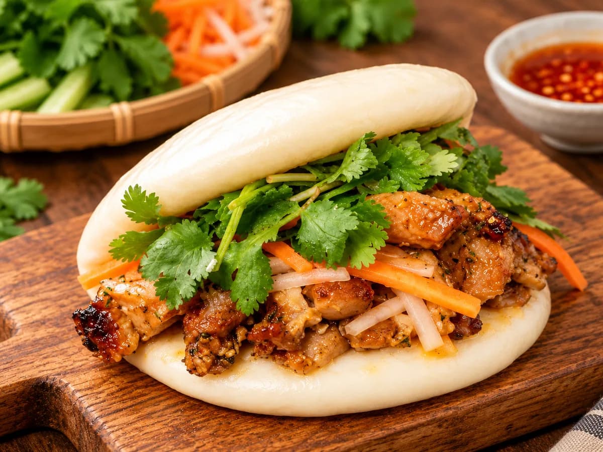 Lemongrass Chicken Steamed Buns