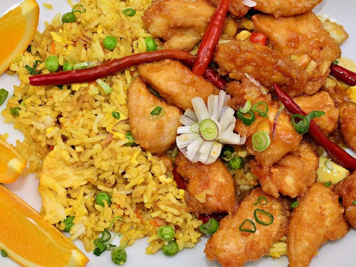 Honey Chicken on Fried Rice